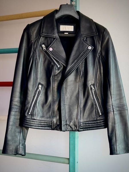 Women Michael Kors Jacket Black Leather XS
