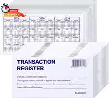 24 PCS Check Registers for Personal Checkbook, Easy to Read Checkbook Register