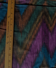 MULTI STRIPES ON COTTON BLEND SHEEN FABRIC 2.9 YARDS REMNANT