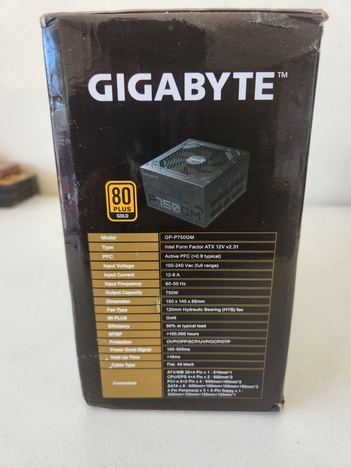 Gigabyte P750GM 750W 80 Plus Gold Modular Power Supply
