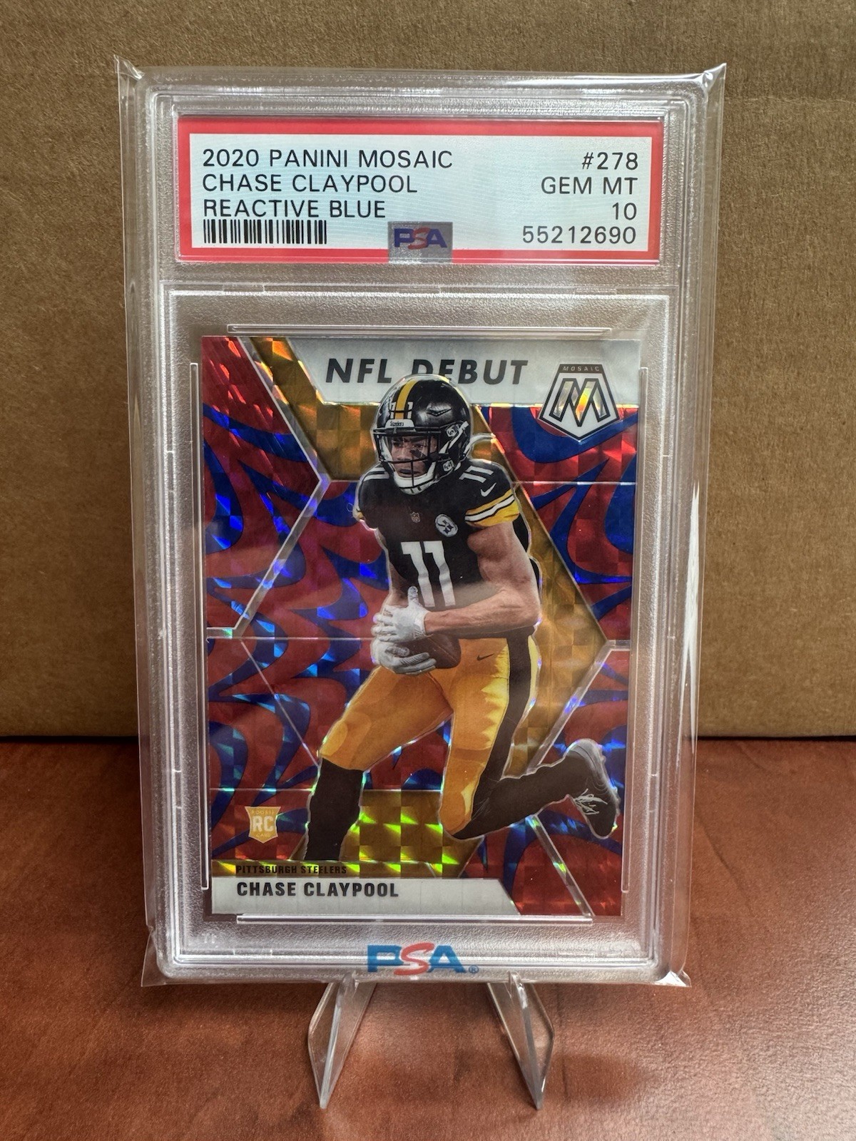 2020 Panini Mosaic #278 Chase Claypool Reactive Blue 💥PSA 10💥 Steelers