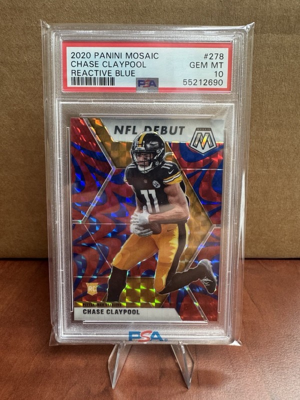 2020 Panini Mosaic #278 Chase Claypool Reactive Blue 💥PSA 10💥 Steelers