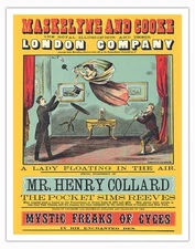 Maskelyne and Cooke - A Lady Floating in the Air - Vintage Magic Poster 1873