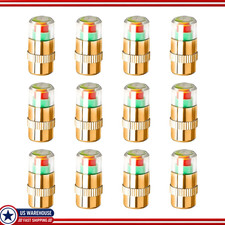 12 Pcs Tire Pressure Monitor Valve Stem Caps 2.4 Bar 36psi 3-color Eye Alert S