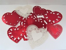 Vintage French Lace Die Cut Paper Doilies Valentine's Day Table Decor - Lot of 8
