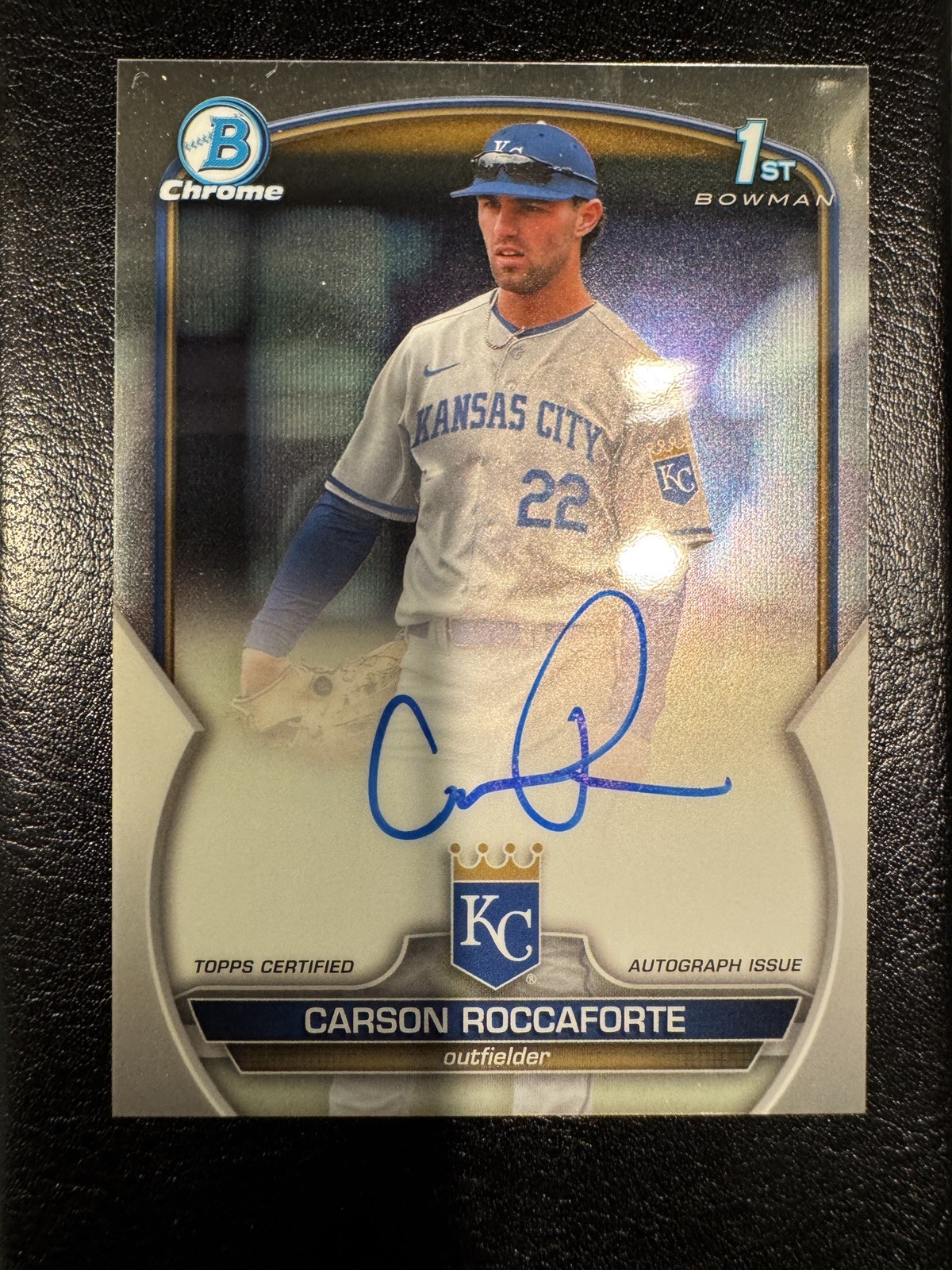 Carson Roccaforte 2023 Bowman Chrome 1st Auto Autograph Kansas City Royals