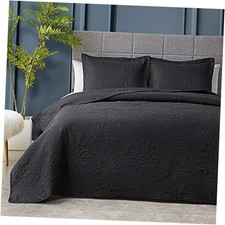 Black Quilt Queen Size - Damask Ultrasonic All Full/Queen-90"x96" Black Damask