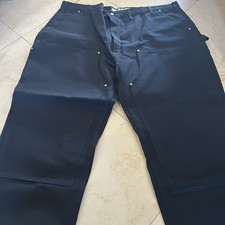 Carhartt Pants Mens 50x30 Double Knee Black Canvas Jeans B01 BLK Made In USA