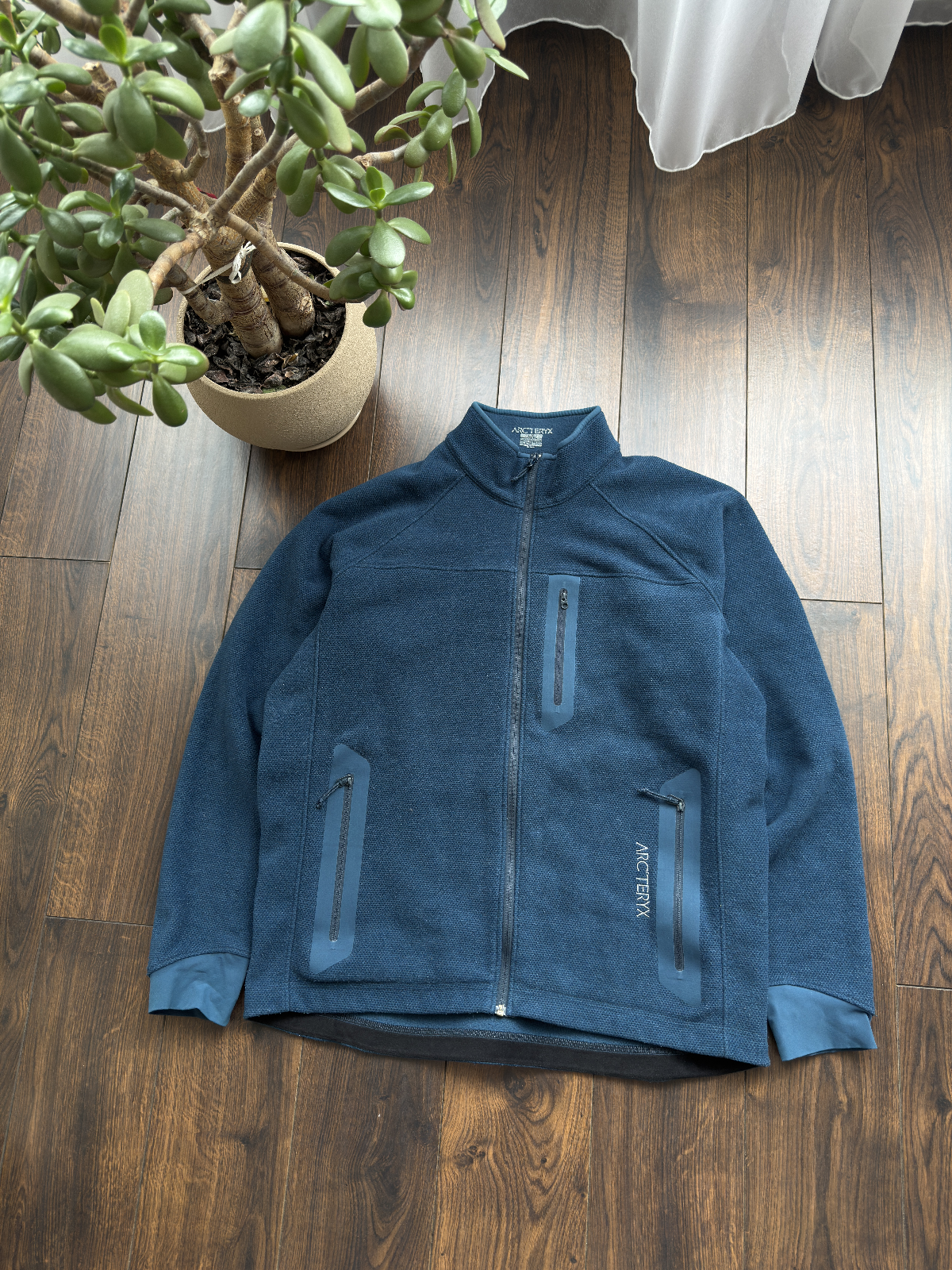 Giacca maglione ARC'TERYX blu in pile con zip Made in Canada