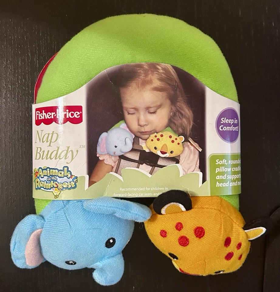 Travesseiro de viagem Fisher Price Nap Buddy criança pescoço animais da floresta tropical - Imagem 4 de 4