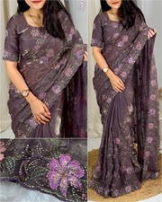 Women  s Indian Saree Fancy Designer Ethnic Party Wear Wedding Bollywood Sari New