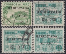 Pérou 414/15A 1951/52 Timbres De 1938/51 Usés