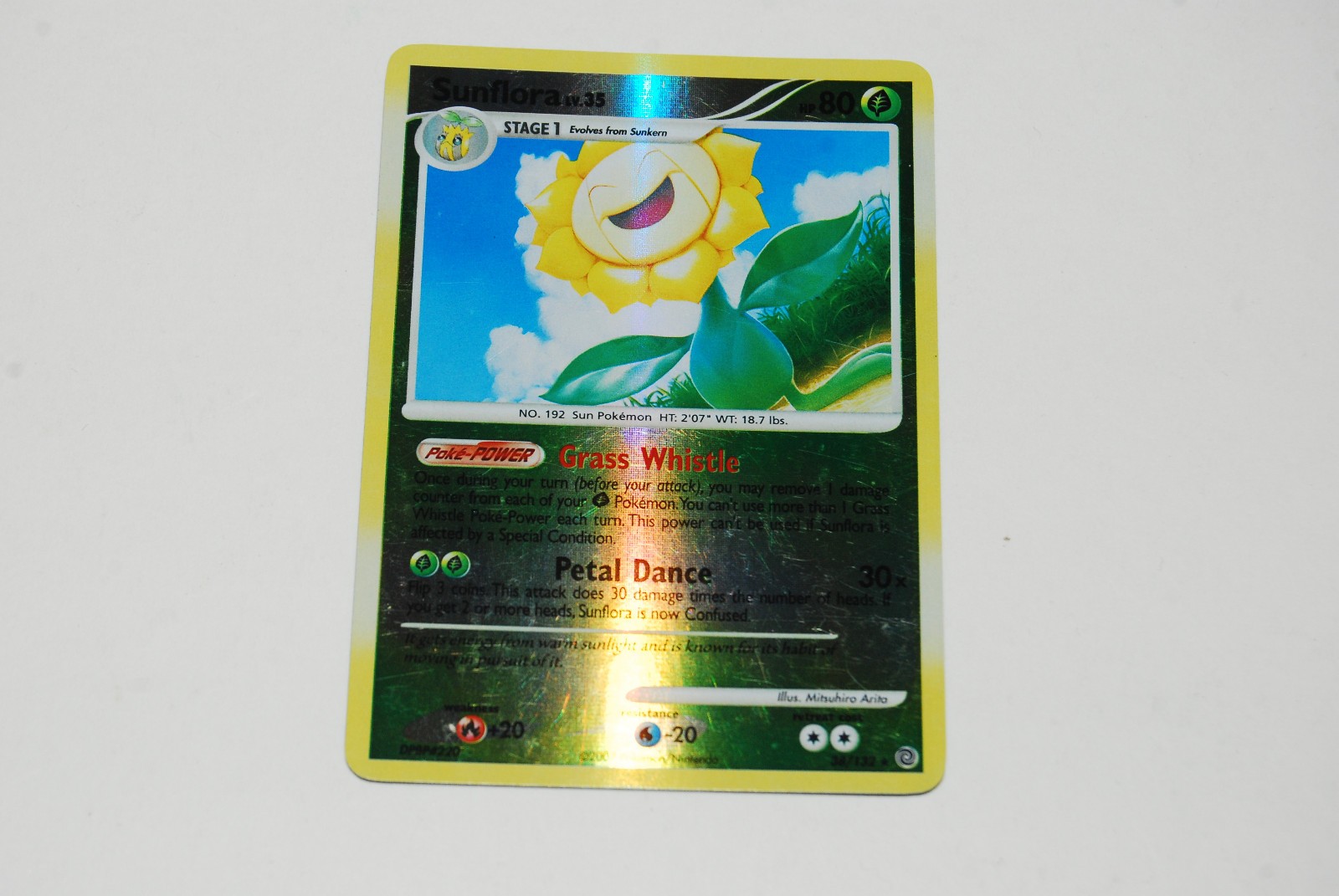 SUNFLORA 38/132 Reverse Holo Secret Wonders 2007 Pokemon Card - LP