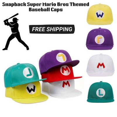 Snapback Super Mario Bros Themen Baseball Caps Nintendo Luigi Wario Waluigi UK