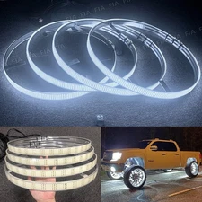 New 4 Row 17.5'' Bright White Wheel Lights High Density LED Truck Rim Lights Kit