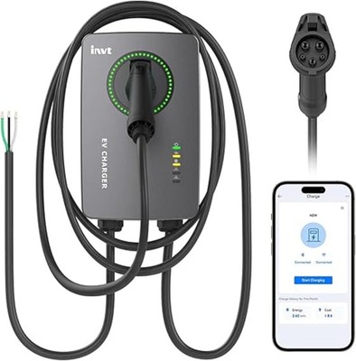 invt Level 2 EV Charger,48 Amp EV Charger Level 2,Hardwired EVSE Level 2 Charger