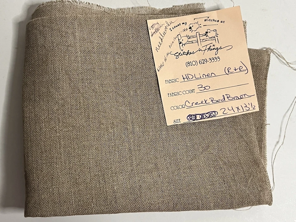 Hand Dyed Fabric Linen Lot 6 Various Counts Colors Cross Stitch Fabric Unused - Image 4 of 4