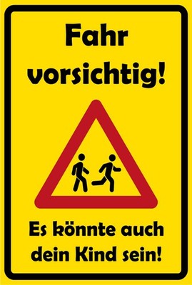 Blechschild 18x12 cm Fahr Vorsichtig Es könnte dein Kind sein Deko Geschenk  Sch