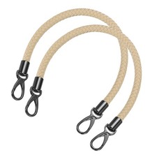 2Pcs 50cm Short Leather PU Braided Purse Replacement Handle - Beige Pink, Black