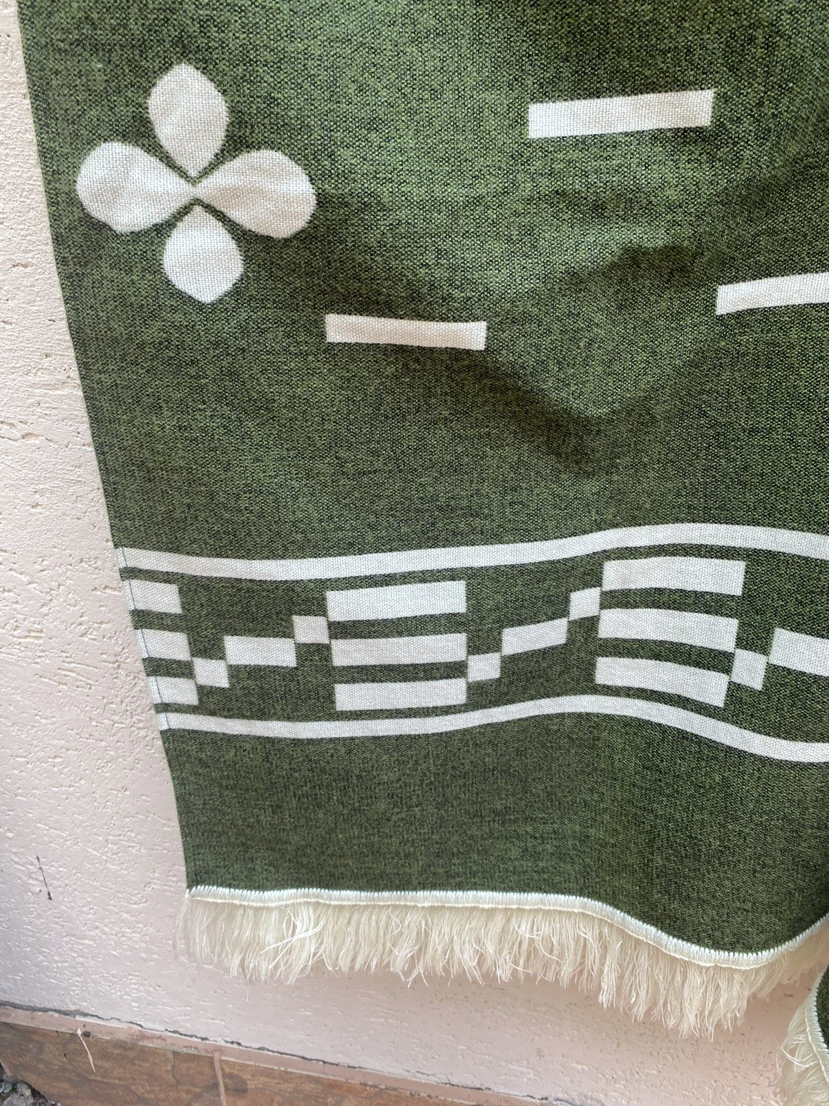 Clint Eastwood Western Cowboy Poncho Serape Handmade Alpaca Wool Olive Green  image 4