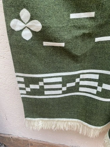 Clint Eastwood Western Cowboy Poncho Serape Handmade Alpaca Wool Olive Green  image 4