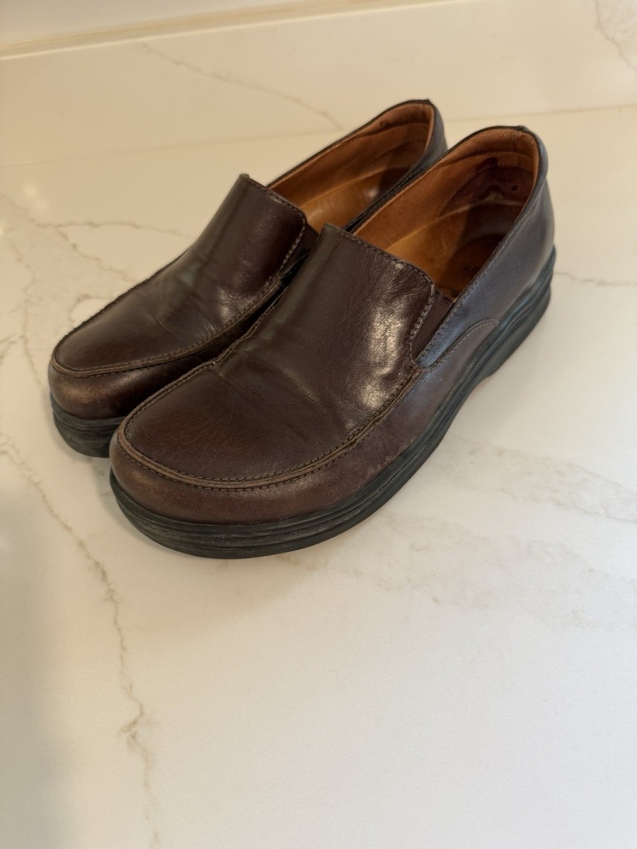Birkenstock Men\'s Brown Leather Loafers Footprints Birkenstock Cambria Loafers Slip On Shoes Sz 6.5  main image 4