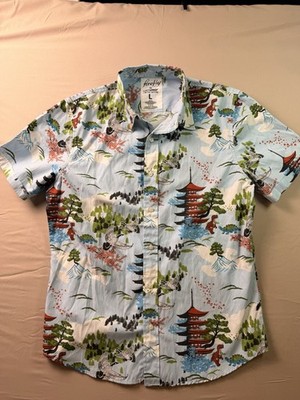 Firefly Lootwear Dino Japan Hawaiian Shirt Mens Large Blue Button Up Geek