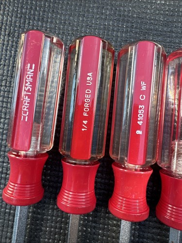 Sears Craftsman USA Nos Rare Red Clear Screwdriver Set 8pc 41053 Double Line - Picture 2 of 16