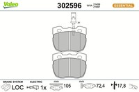 Valeo Bremsbelagsatz Scheibenbremse Essential 302596 FüR Landrover Range Rover 1