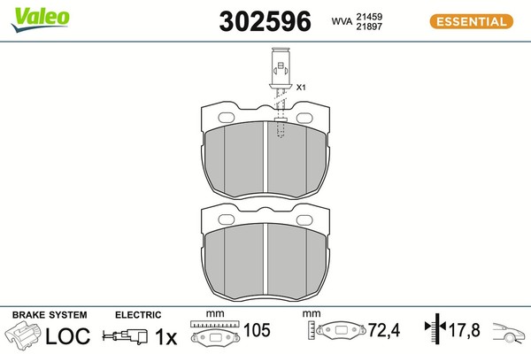 Valeo Bremsbelagsatz Scheibenbremse Essential 302596 FüR Landrover Range Rover 1-image