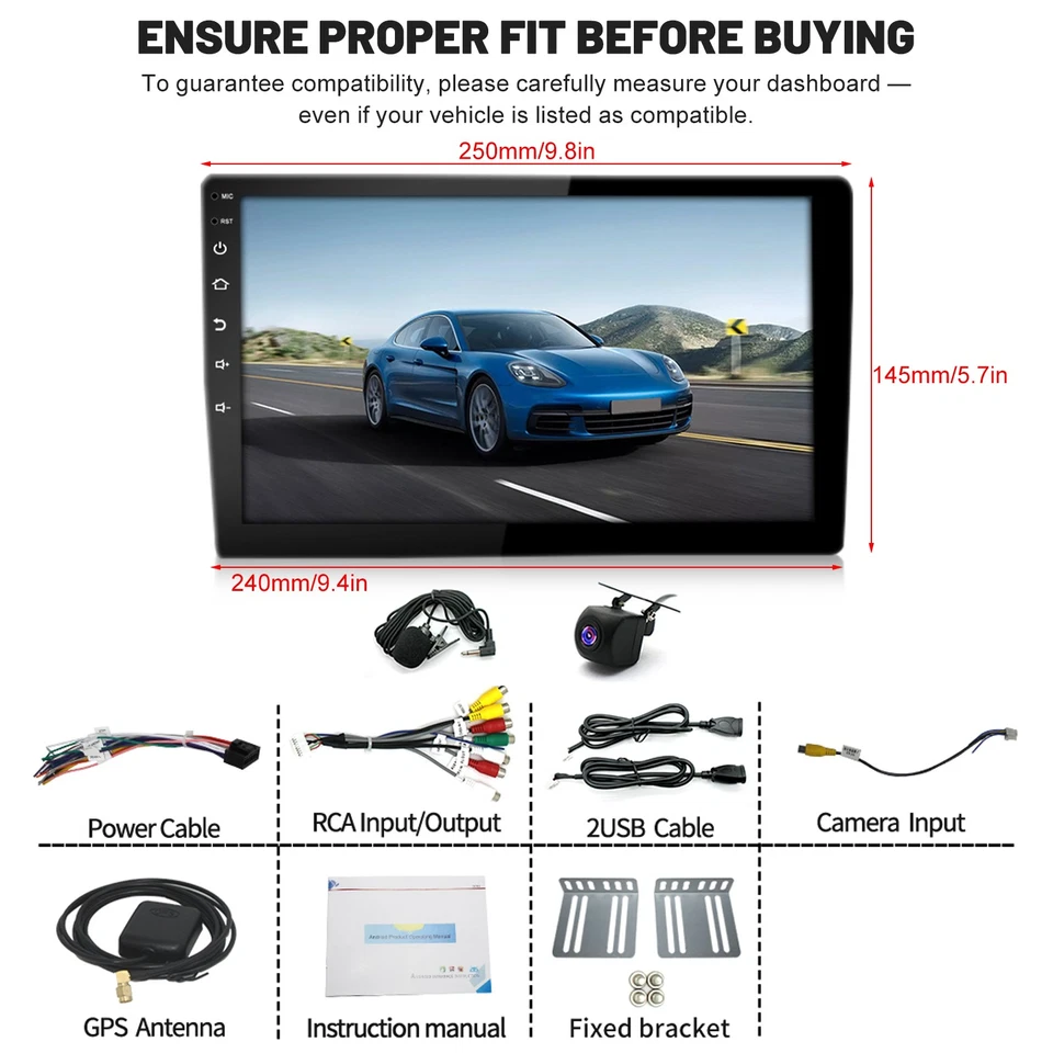 10.1" 64G PARA Ford Crown Victoria 2003-2008 Rádio de Carro GPS CarPlay Android 15 CAM - Imagem 4 de 4