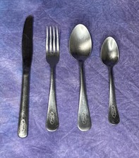 Set of 4 Vintage Ford Motor Co. Stamp Silverware 1 Fork, 1 Knife And 2 Spoons