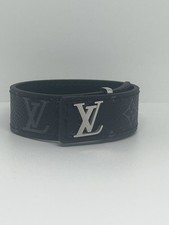 Louis Vuitton Black LV Slim Bracelet Adjustable 21 in Box
