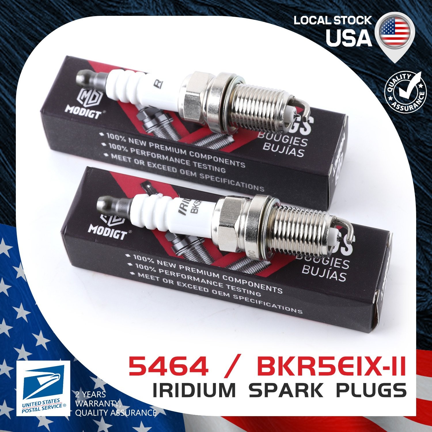 2 Brand New For NGK 5464/BKR5EIX-11 Durable Iridium Spark Plugs OEM Quality