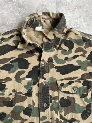 carhartt camo button up shirt