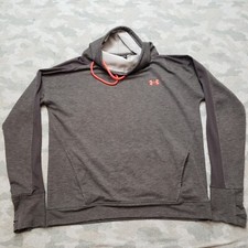 Under Armour Sweatshirt Womens Medium Gray Pullover Loose Long Sleeve Gym