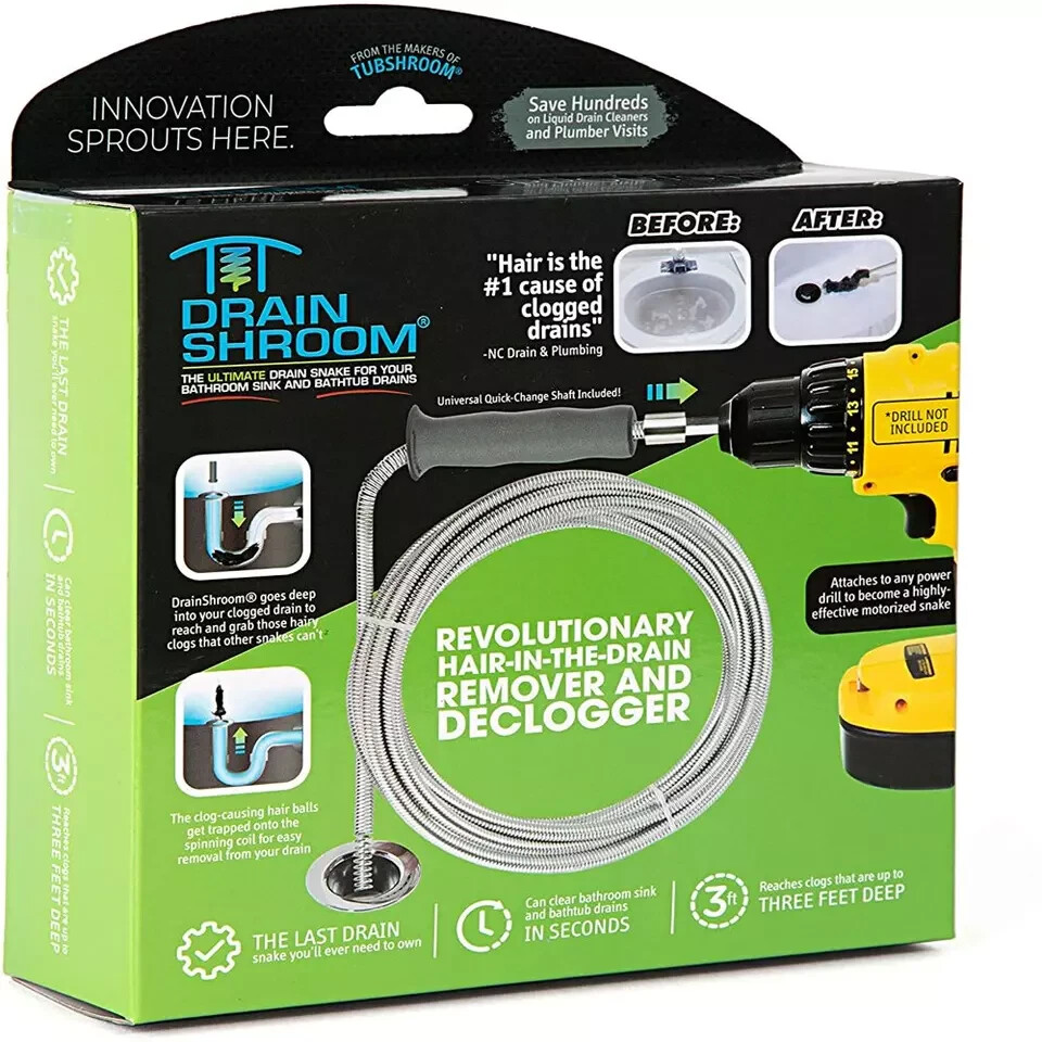 Drainshroom Drain Snake Tub and Sink Auger and Clog Fixer