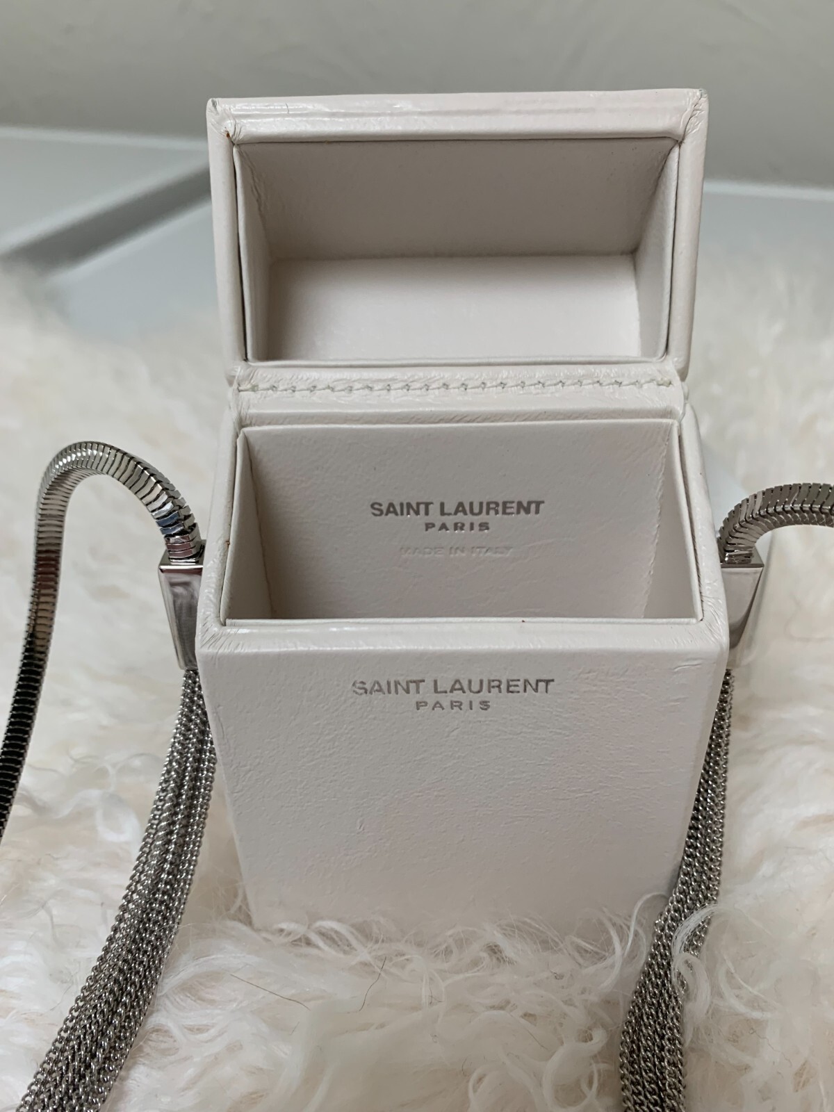 Saint Laurent Smoking Box Minaudiere Sacchetto In Latte