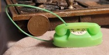 Vintage Green LITTLE TOY PLASTIC ROTARY TELEPHONE