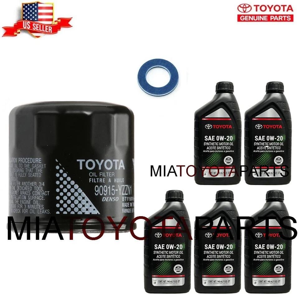 Filtro de aceite genuino Toyota Corolla 2020 con junta aceite de motor sintético kit 0W-20 Foto 3 de 4