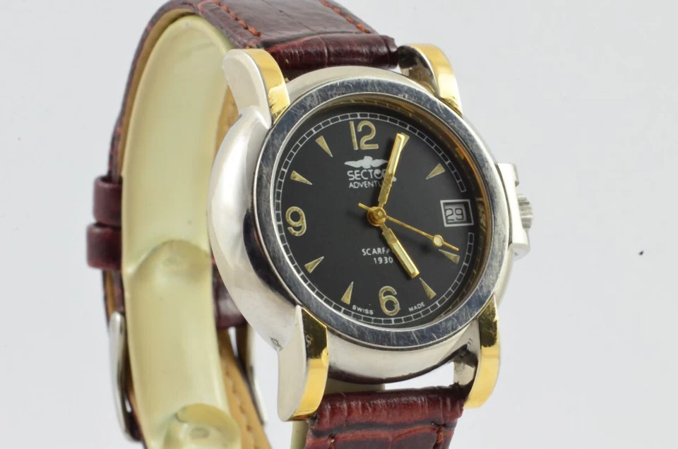 Reloj Sector Adventure 1930 Automático Hombre 35mm Correa Acero/Dorado Cuero Vintage Foto 2 de 4