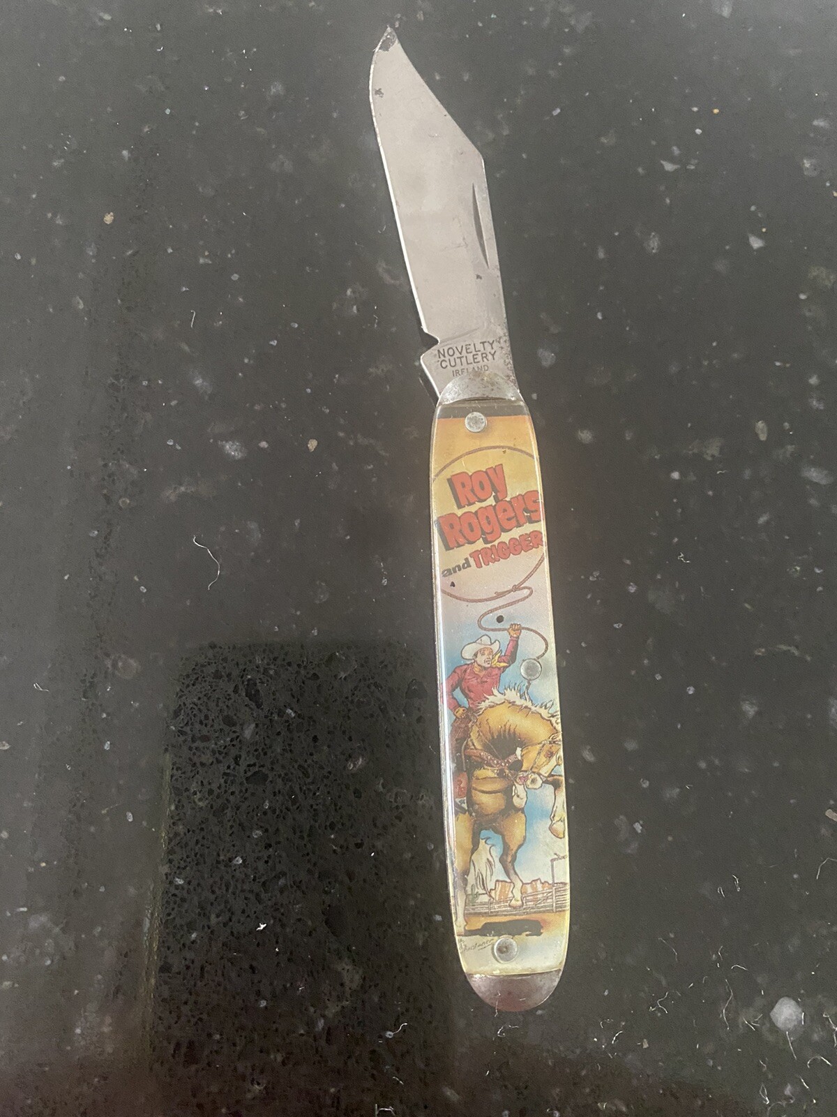 NOVELTY KNIFE CO USA ROY ROGERS AND TRIGGER VINTAGE SINGLE BLADE