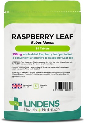 Himbeerblatt 750 mg, drittes Trimester Schwangerschaft, über die Geburt hinaus (84 Tabletten) LINDENS