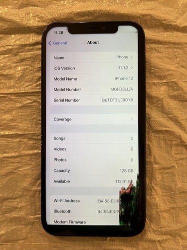 Apple iPhone 12 Blue 128GB Factory Unlocked For Parts - Afbeelding 3 van 3