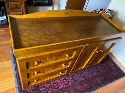 Boori Long Bath Change Table and Classic Country Cot in Dark
