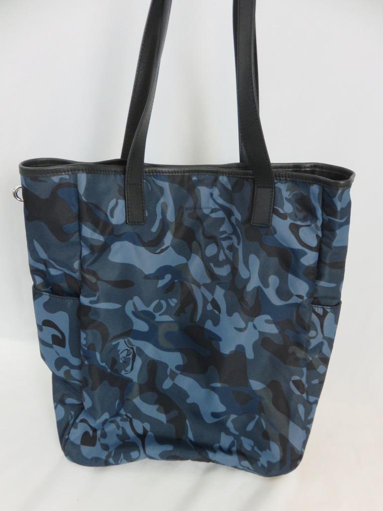 New Alexander McQueen Skull Shoppe Blue Tote Side Pockets