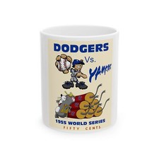 Yankees Vs Dodgers World Series 1955 Program art Coffee Mug Ceramic cup