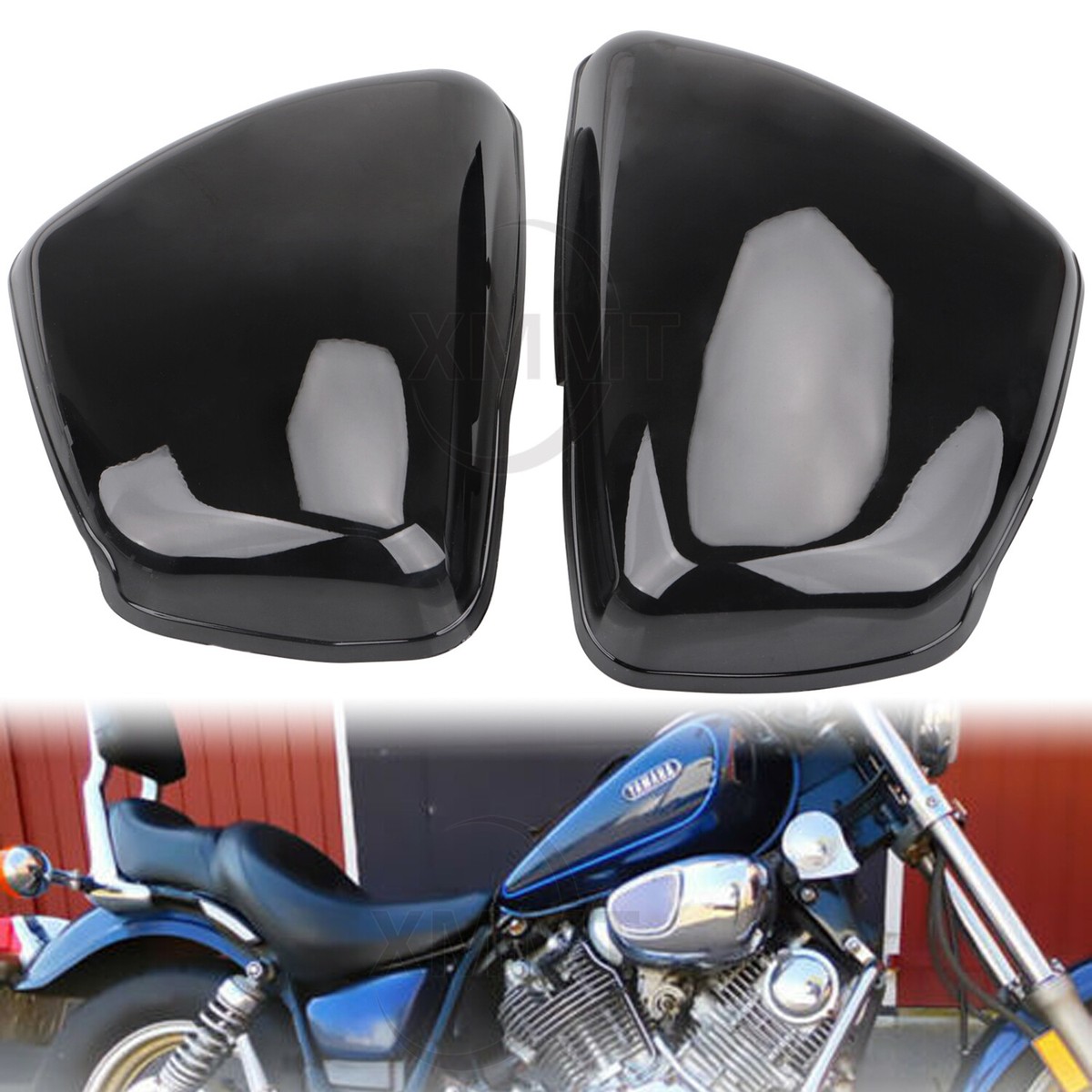 Black Motor Side Battery Fairing Cover For Yamaha Virago XV1100