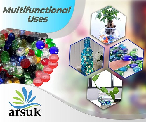 Glass Pebbles Beads Button Vase Wedding Mosaic Decorative Garden 70-170 Pcs UK - Picture 45 of 46