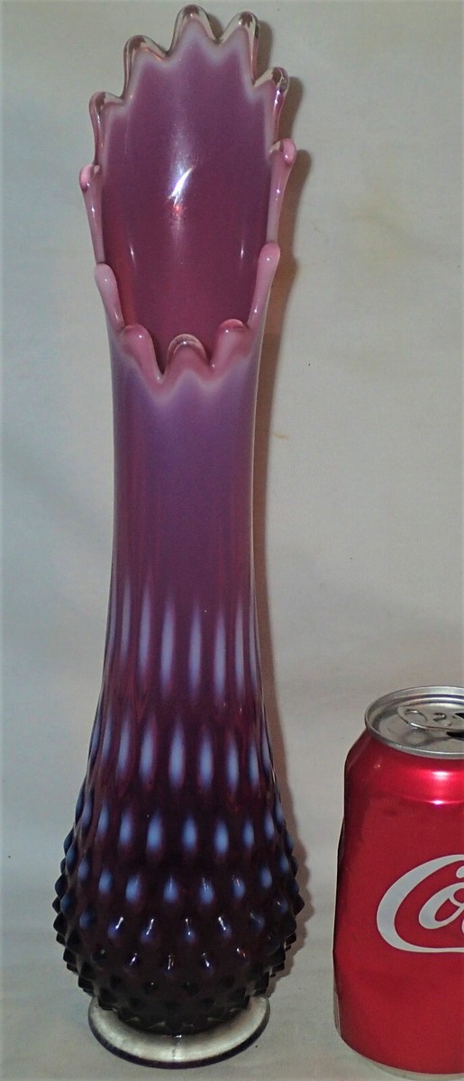 幻！Antique 50's Fentonプラムオパールセント ゴブレットUSA 幻